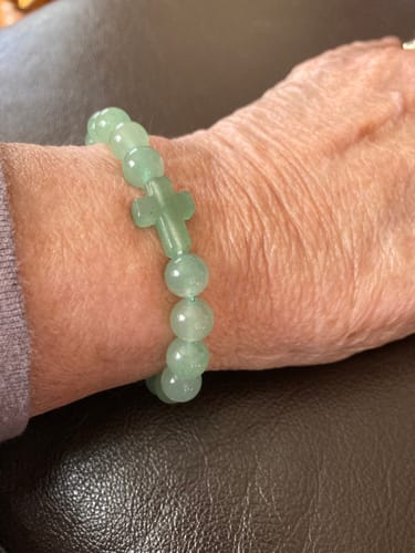Customer photo review of December's Green Aventurine Cross Bracelet