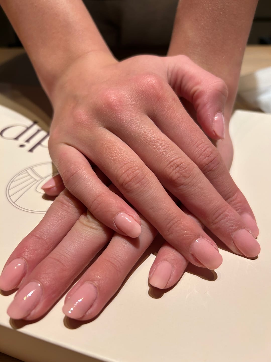 Customer photo review of Baby Pink Dipping Powder