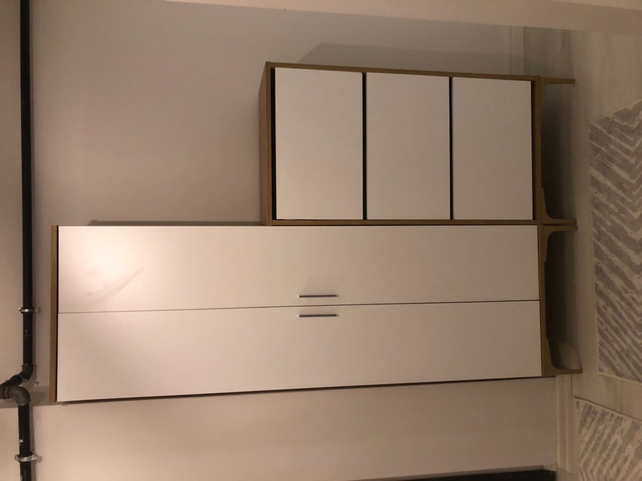 Customer photo review of Rani EA137 Portmanto Askılı Vestiyer Düşer Kapaklı Ayakkabılık Sepet Ceviz - Beyaz