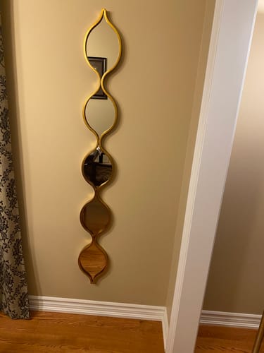 Customer photo review of Framed Metal Teardrop Mirror (59"H x 7"L x 1"W)