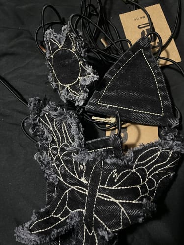 Customer photo review of BUTTERFLY BIKINI SET (BLACK DENIM)