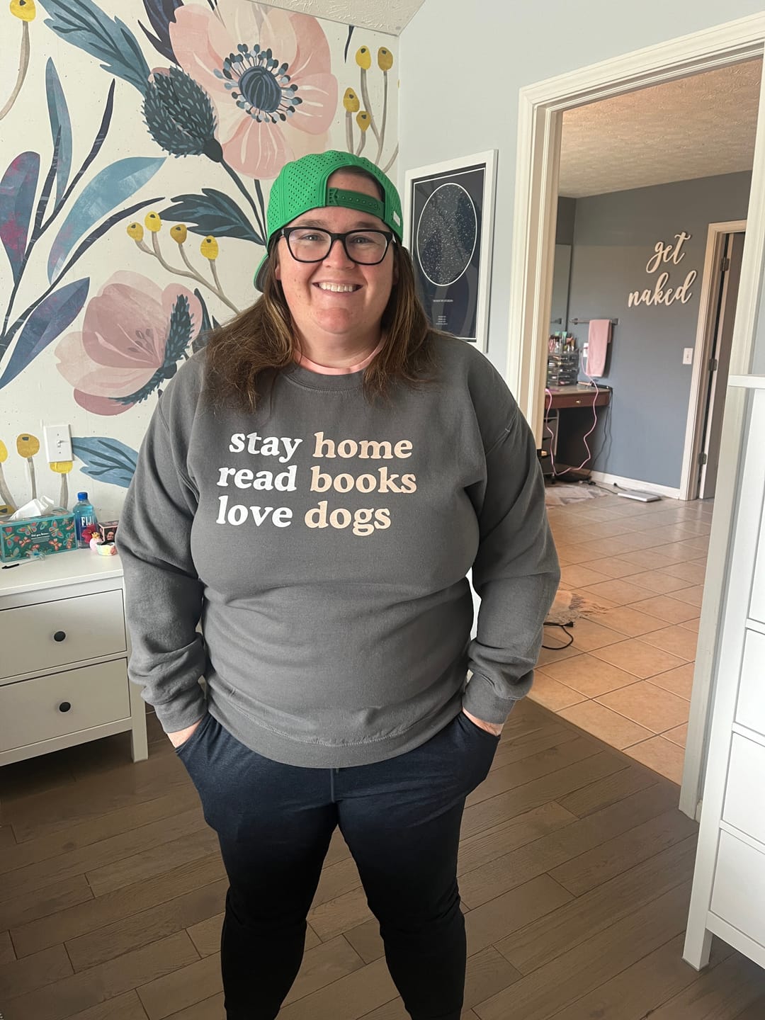 Customer photo review of Stay Home Read Books Love Dogs