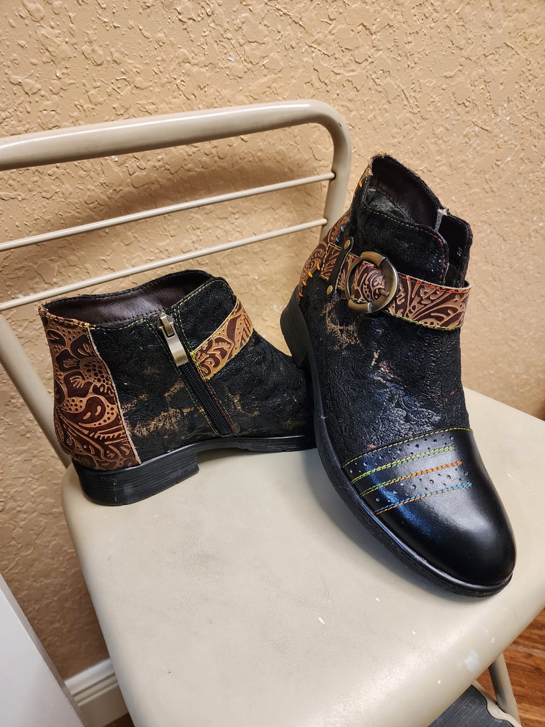 Customer photo review of Handmade Sexy Buckle Ankle Boots