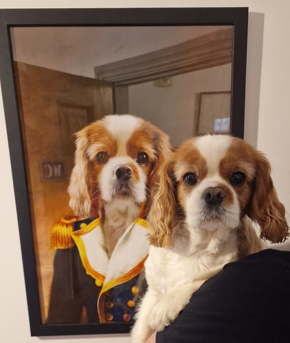 Customer photo review of The Classy Pair: Custom Pet & Owner Portrait