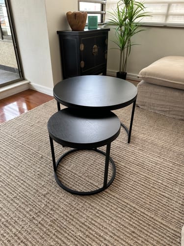 Customer photo review of Mesa de centro circular nido BLACK