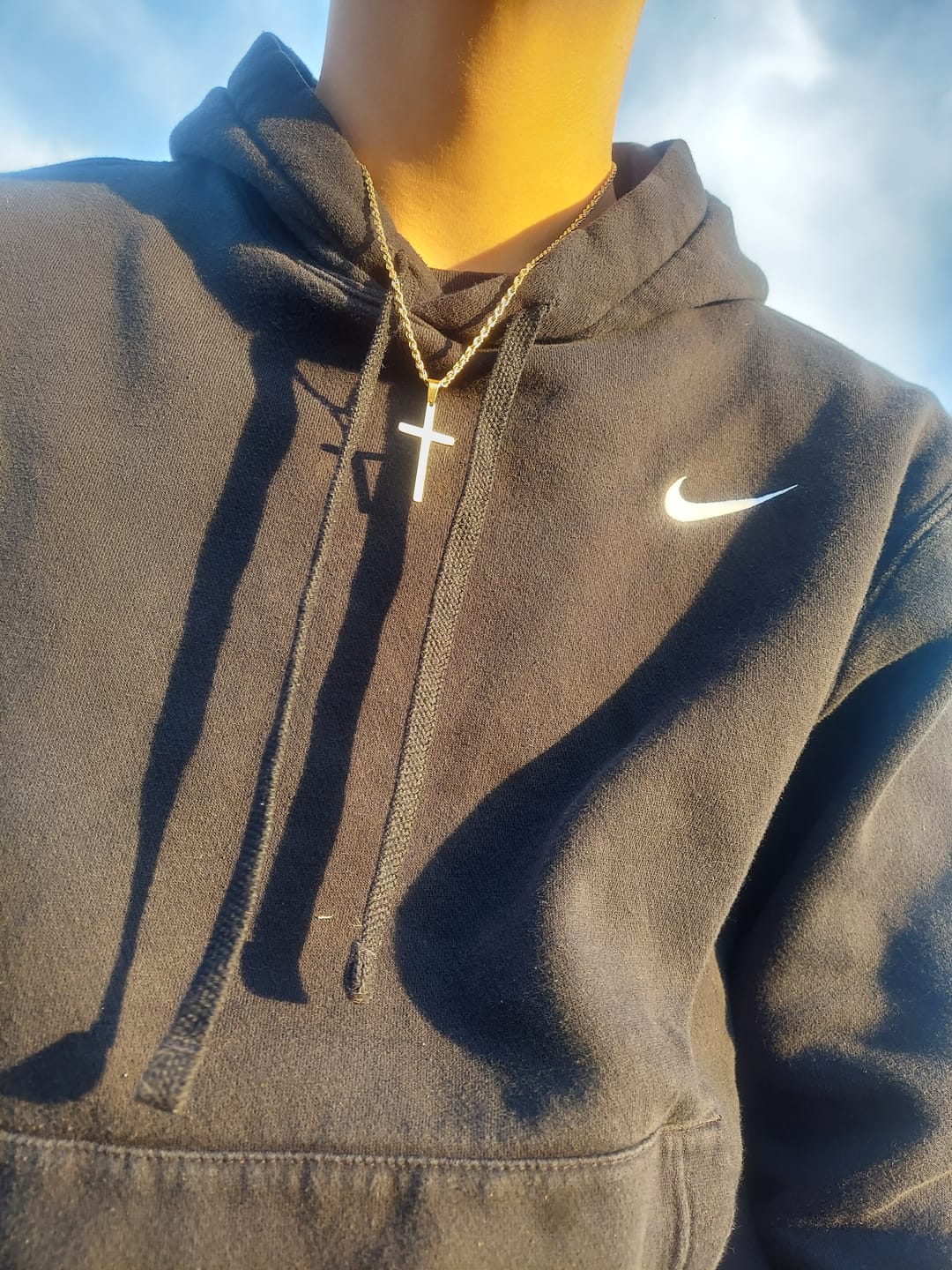 Customer photo review of Men's Double Layer Cross Pendant Charm Necklace