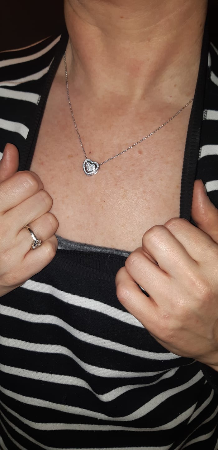 Customer photo review of To My Soulmate 'Love Beyond My Control' 3in1 Necklace -  Sterling Silver Trinity Heart Necklace - ST13