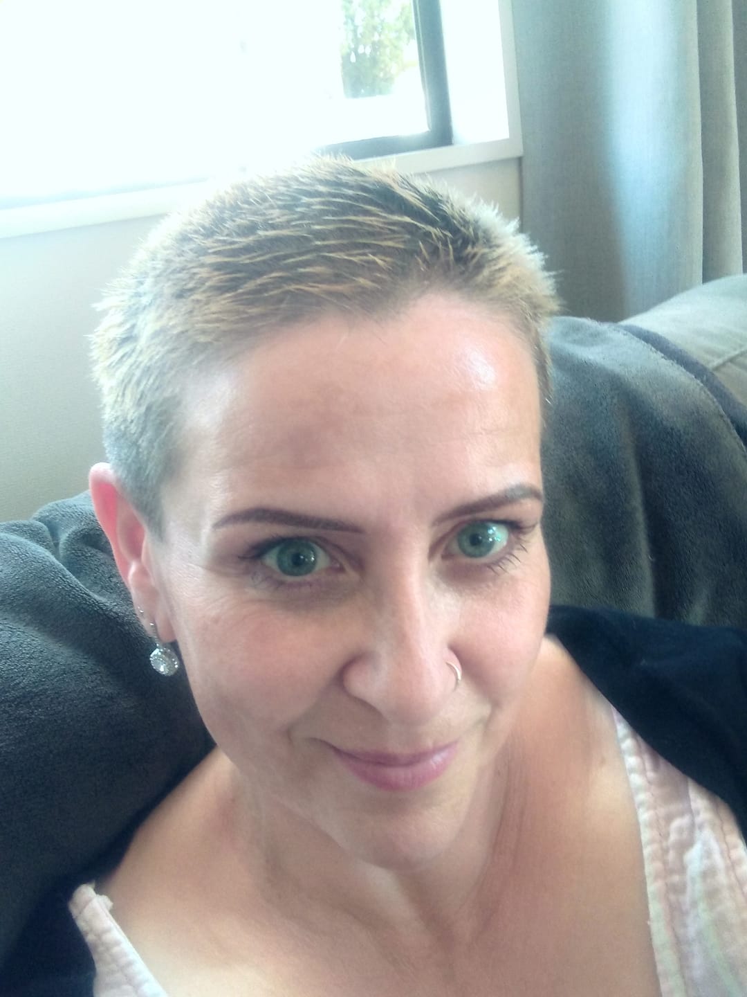 Customer photo review of Cluster Drop Earrings