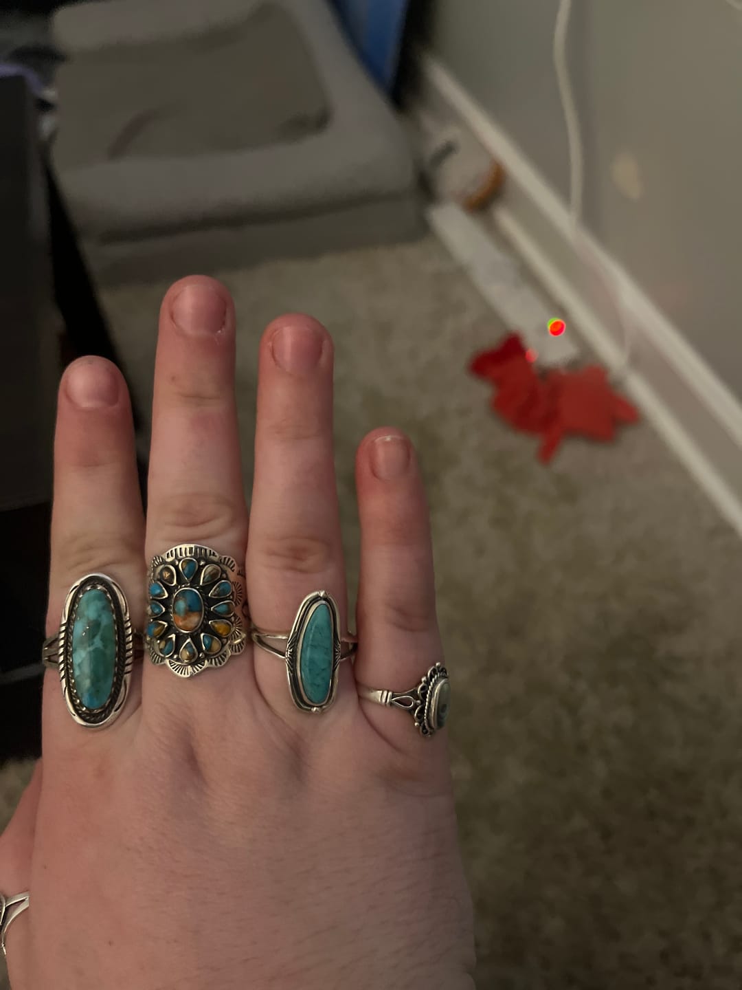 Customer photo review of Southwestern Style Authentic Turquoise Ring Sterling Silver