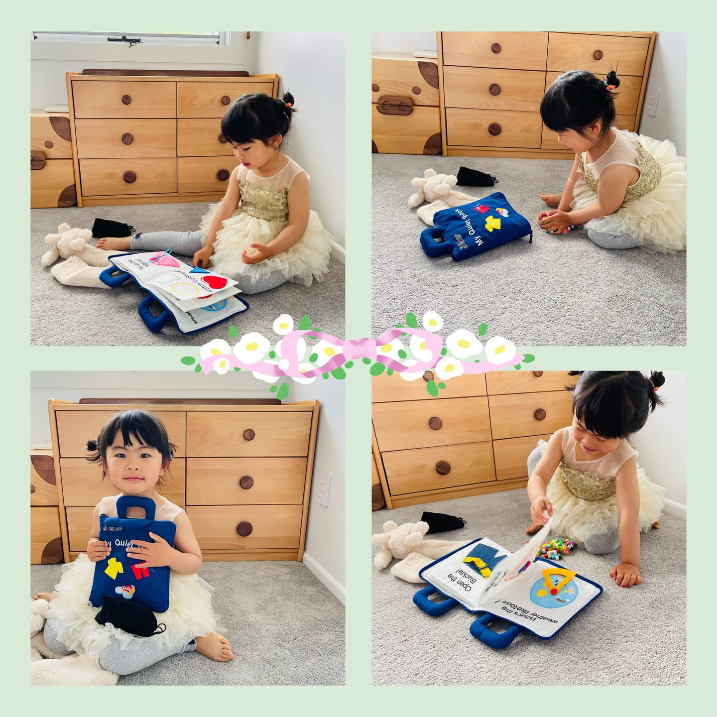 Customer photo review of Jollybaby My Quiet Book 3D Montessori Activity Book
