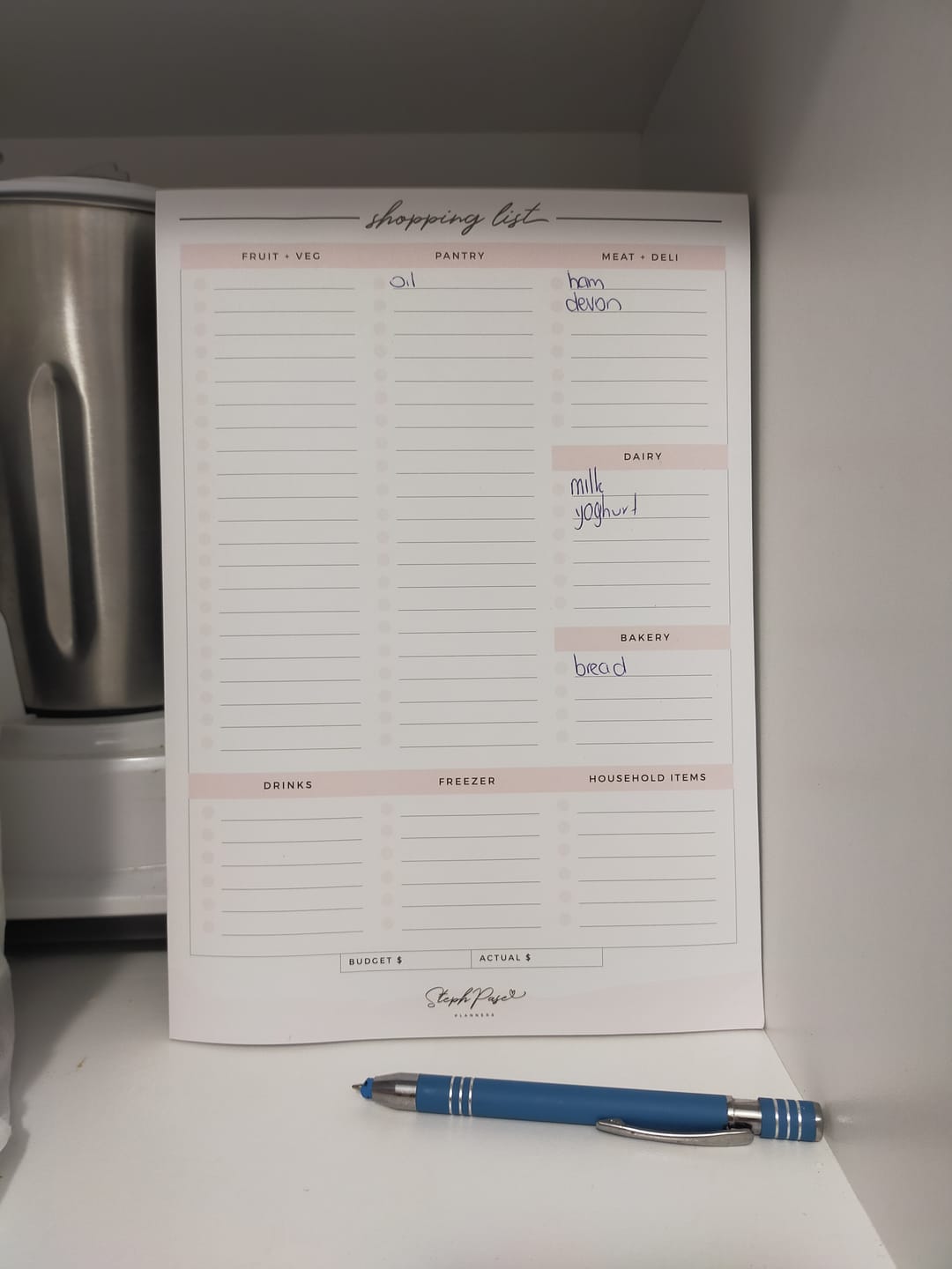 Customer photo review of Shopping List Notepad