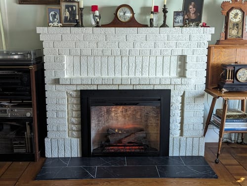 Customer photo review of New Dimplex Revillusion 30 inch Built-In Electric Firebox w/ Glass and Plug Kit | Weathered Concrete