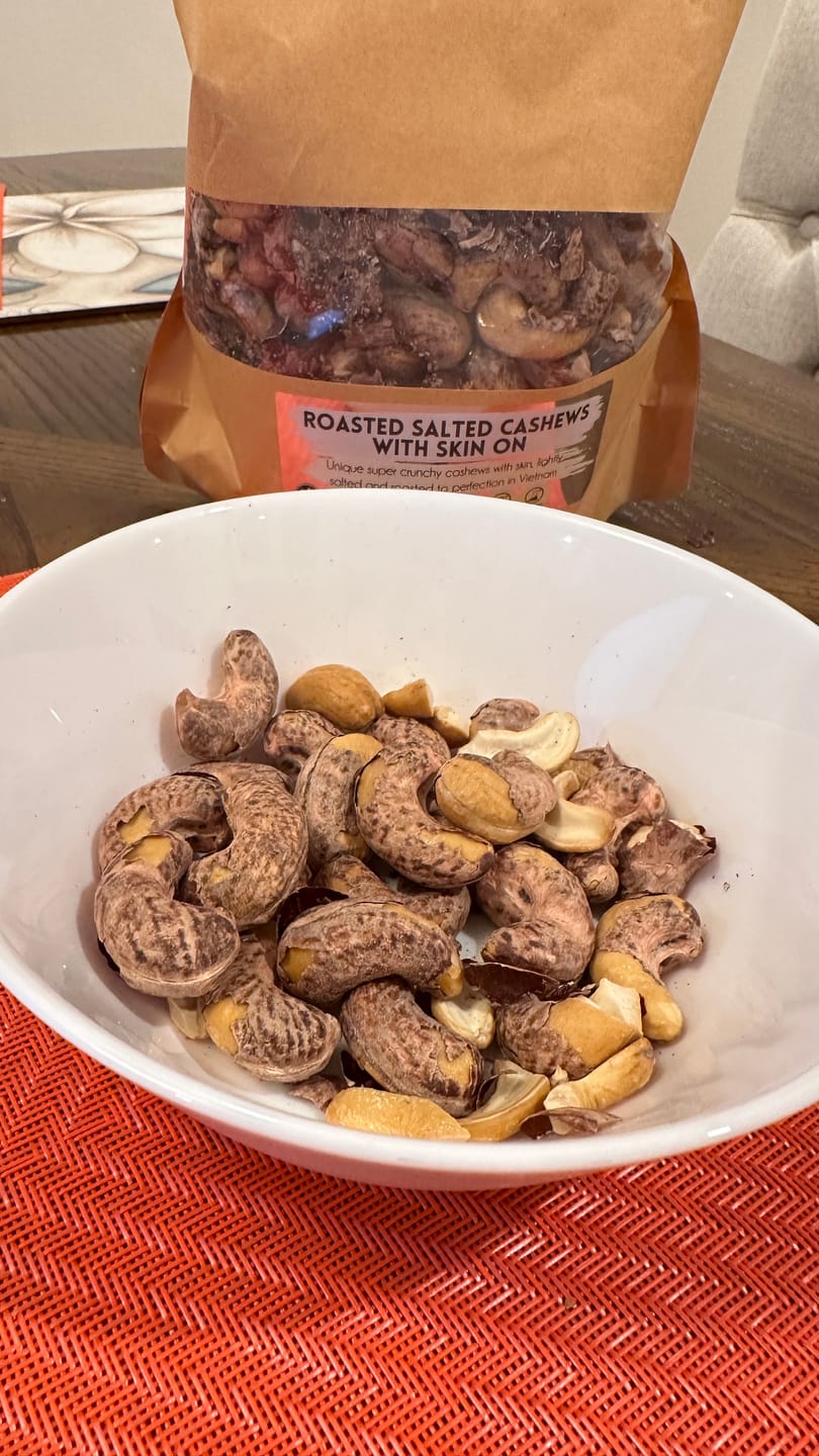 Customer photo review of Roasted salted cashews with skin on
