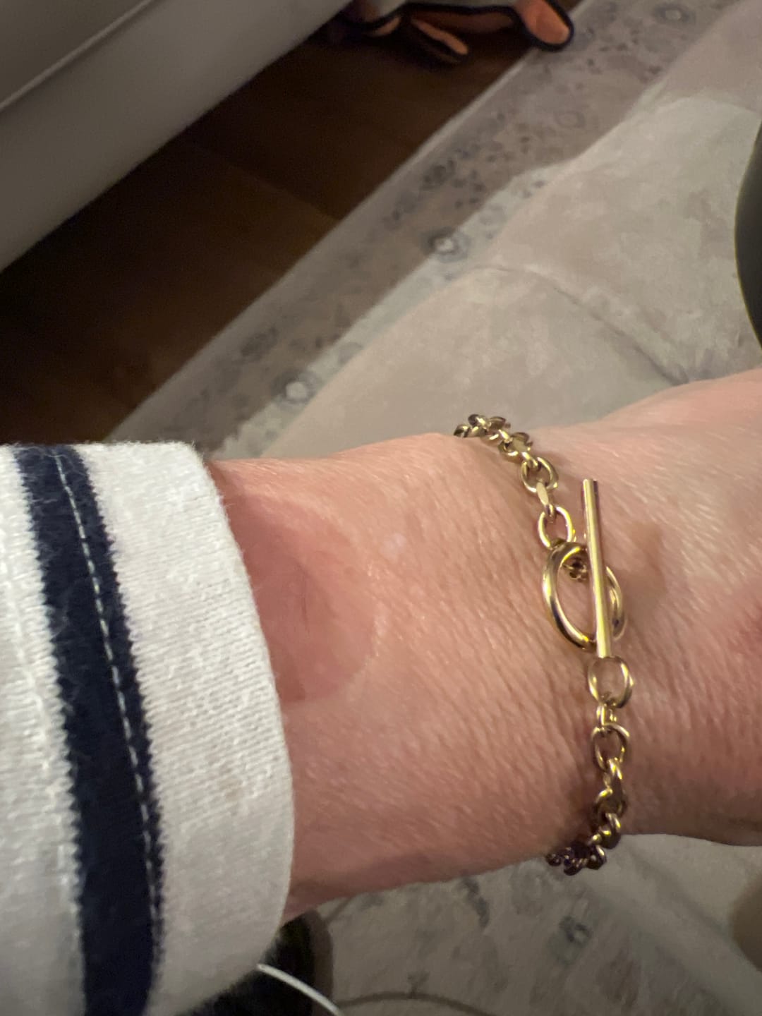 Customer photo review of Cuban T Bar Bracelet