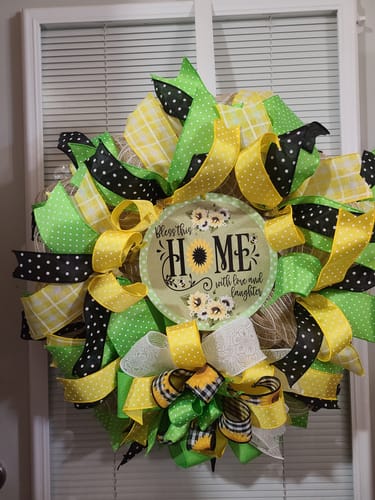 Customer photo review of 841-40-410: Yellow-White Kentini Plaid, 2.5"X50Y