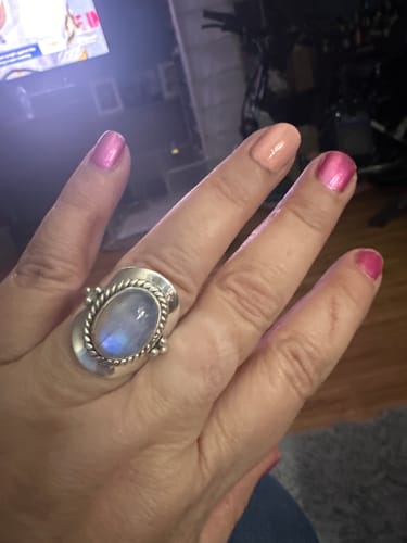 Customer photo review of Boho Moonstone Ring Sterling Silver