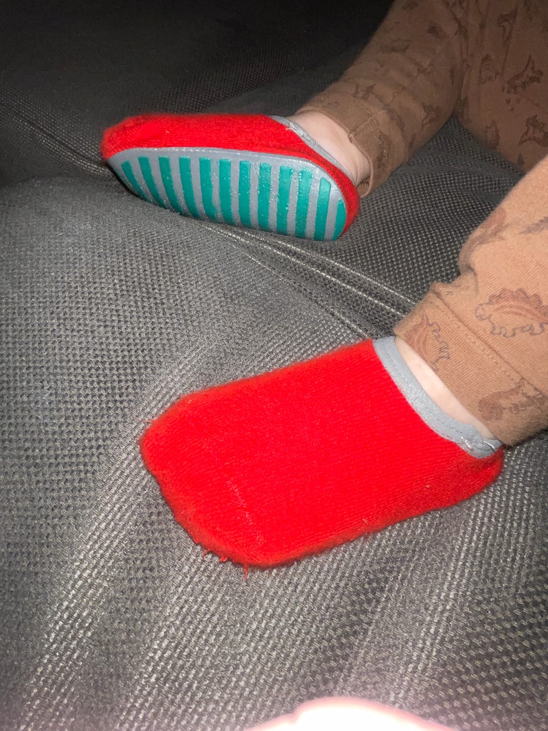 Customer photo review of Non-Slip Baby Socks | Big Adventures 6-Pack