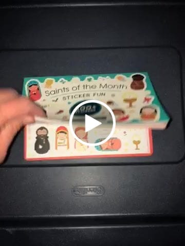 Customer video review of Saints of the Month Sticker Book