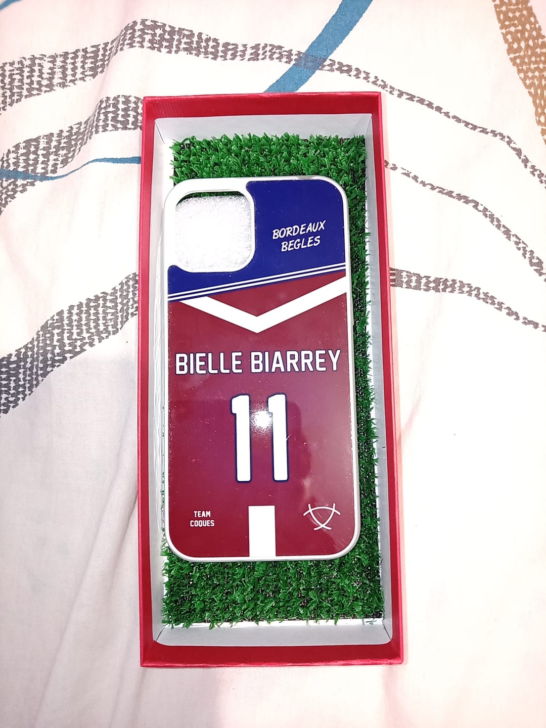 Customer photo review of Coque rugby BORDEAUX BEGLES personnalisable - TEAMCOQUES