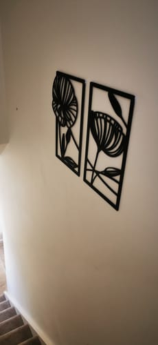 Customer photo review of Four Piece Flower Wall Art Set