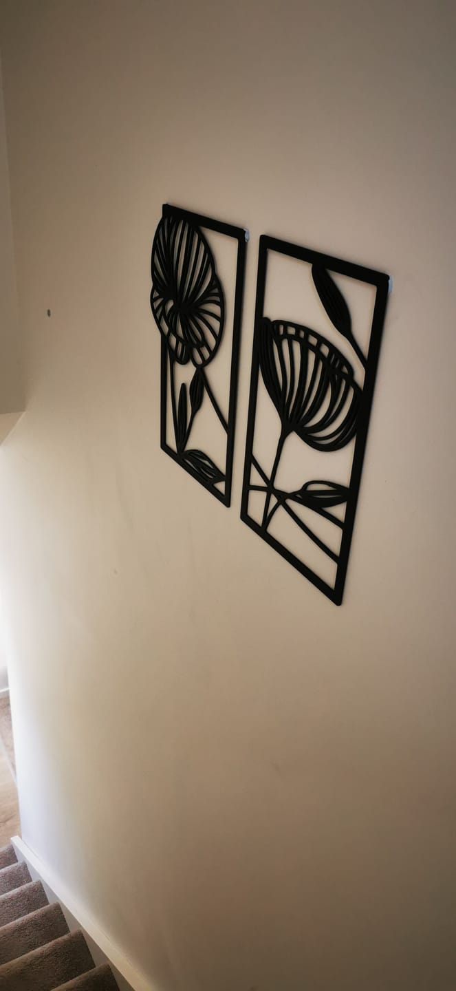 Customer photo review of Four Piece Flower Wall Art Set