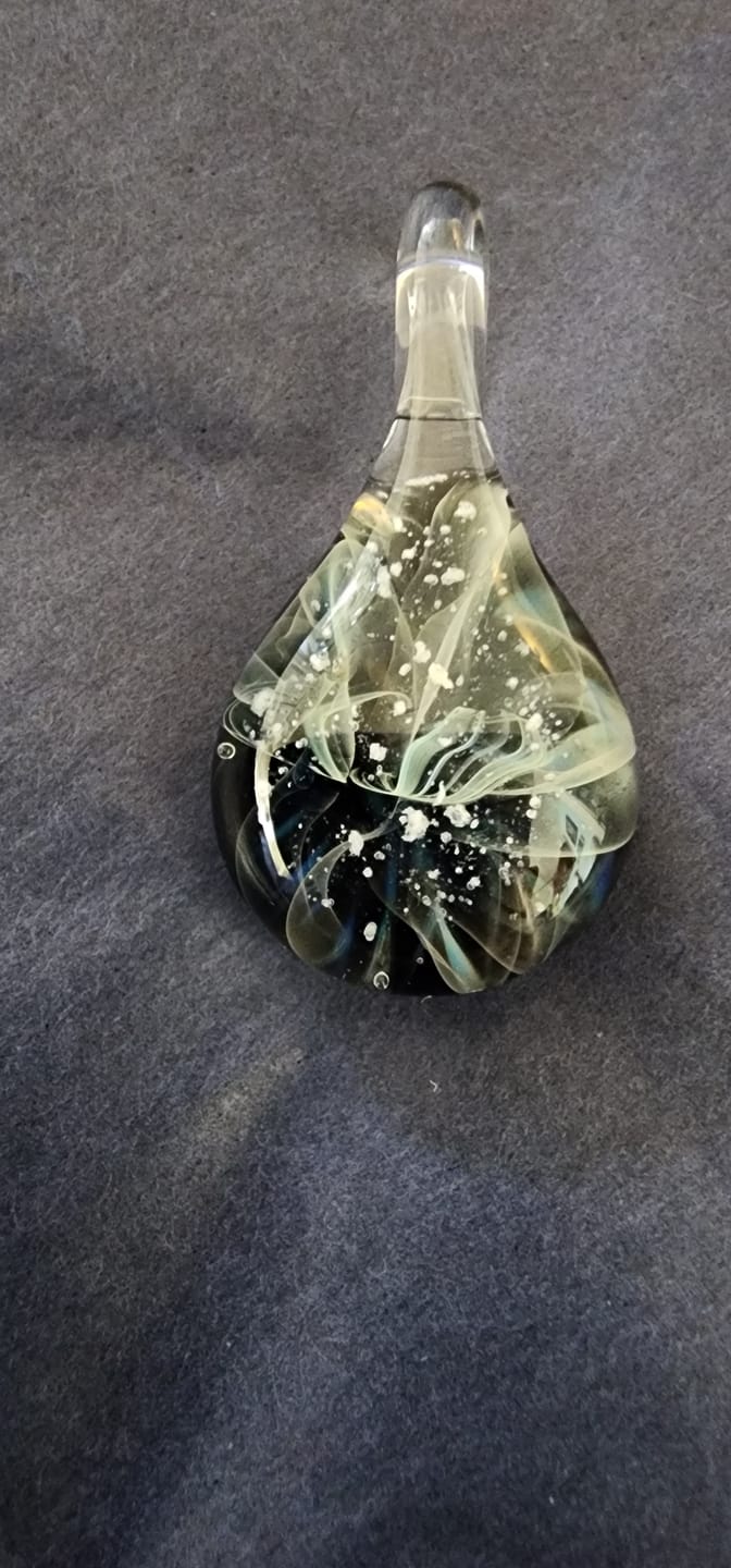 Customer photo review of Ghost Pendant with Infused Cremation Ashes