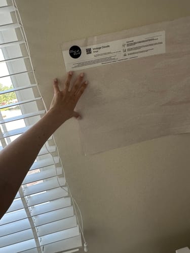 Customer photo review of Vintage Clouds in Beige Wallpaper