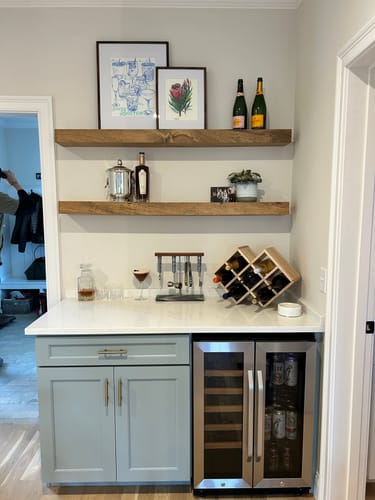 Customer photo review of Modern 3" Thick Floating Shelves