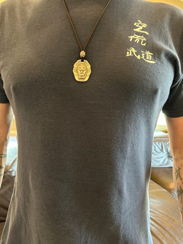 Customer photo review of Fudo Myoo Head Silver Pendant Necklace