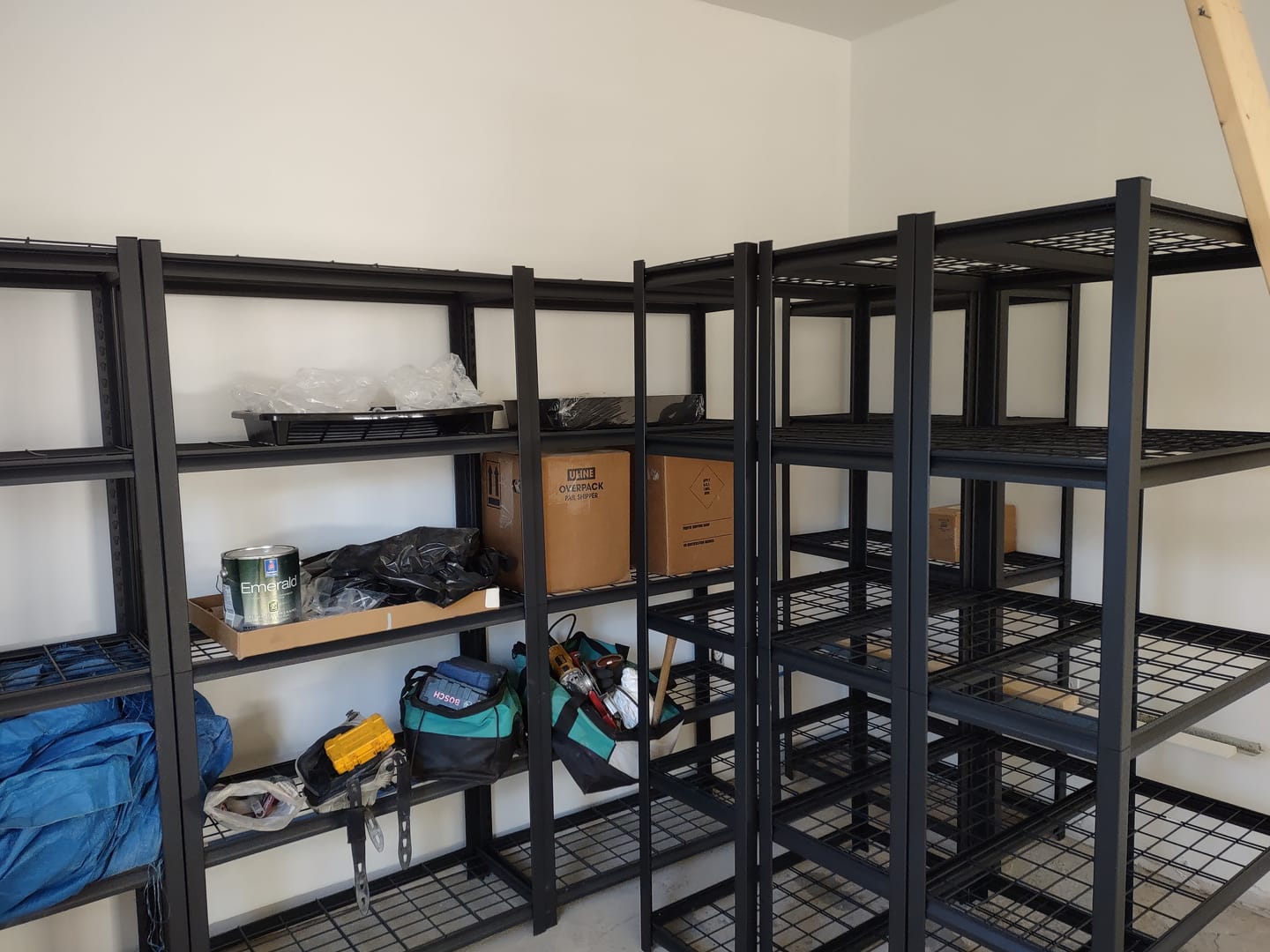 Customer photo review of REIBII 35.6"W Metal Shelving 2500LBS Heavy-Duty Storage Shelves Adjustable Storage Shelves for Garage, Kitchen,Basement