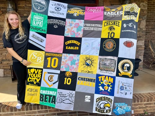 T-shirt quilt featuring chesnee eagles by Casey from SC