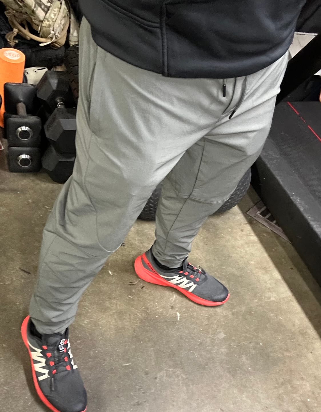 Customer photo review of Carrier Traveler Joggers - Iron Grey