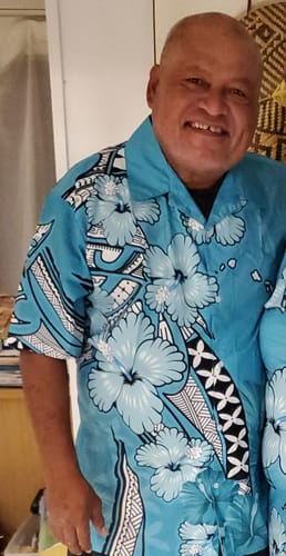 Customer photo review of Custom Matching Hawaiian Outfits For Couples Hawaiian Map with Hibiscus Turquoise LT13