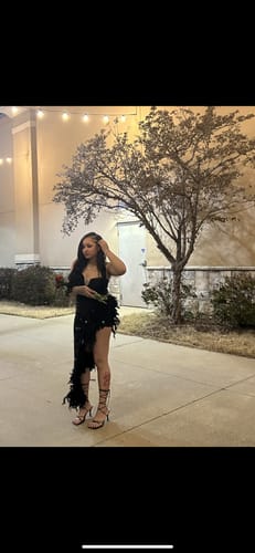 Customer photo review of Kamila Asymmetric Sequin Dress