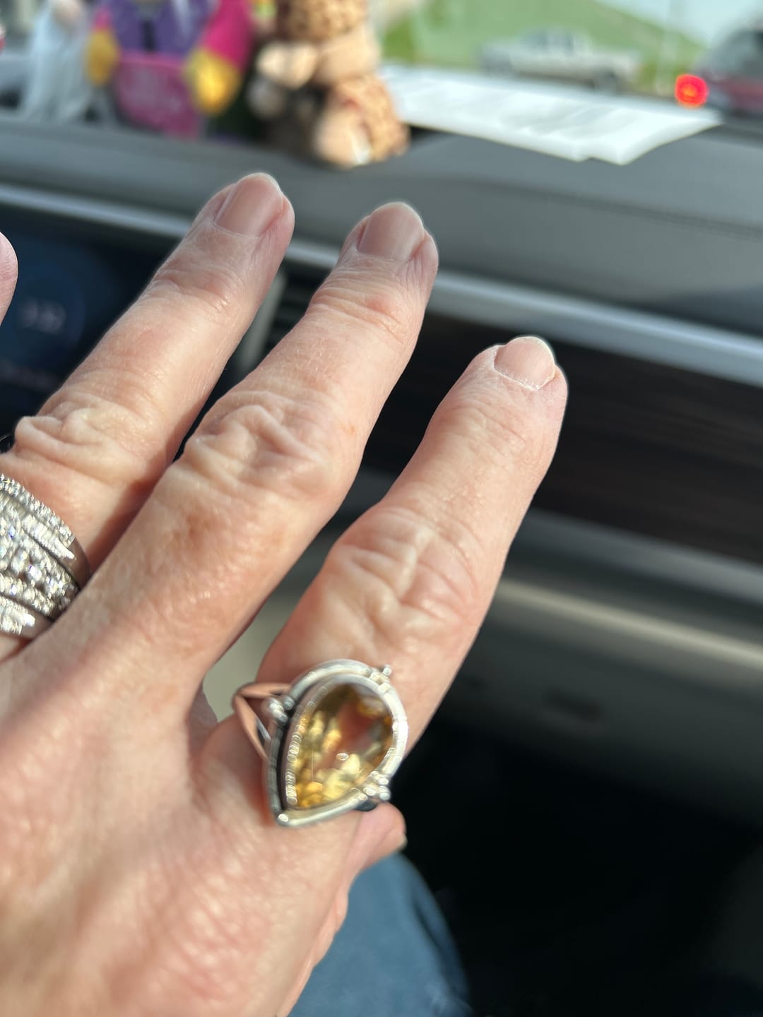 Customer photo review of Citrine Teardrop Ring Sterling Silver