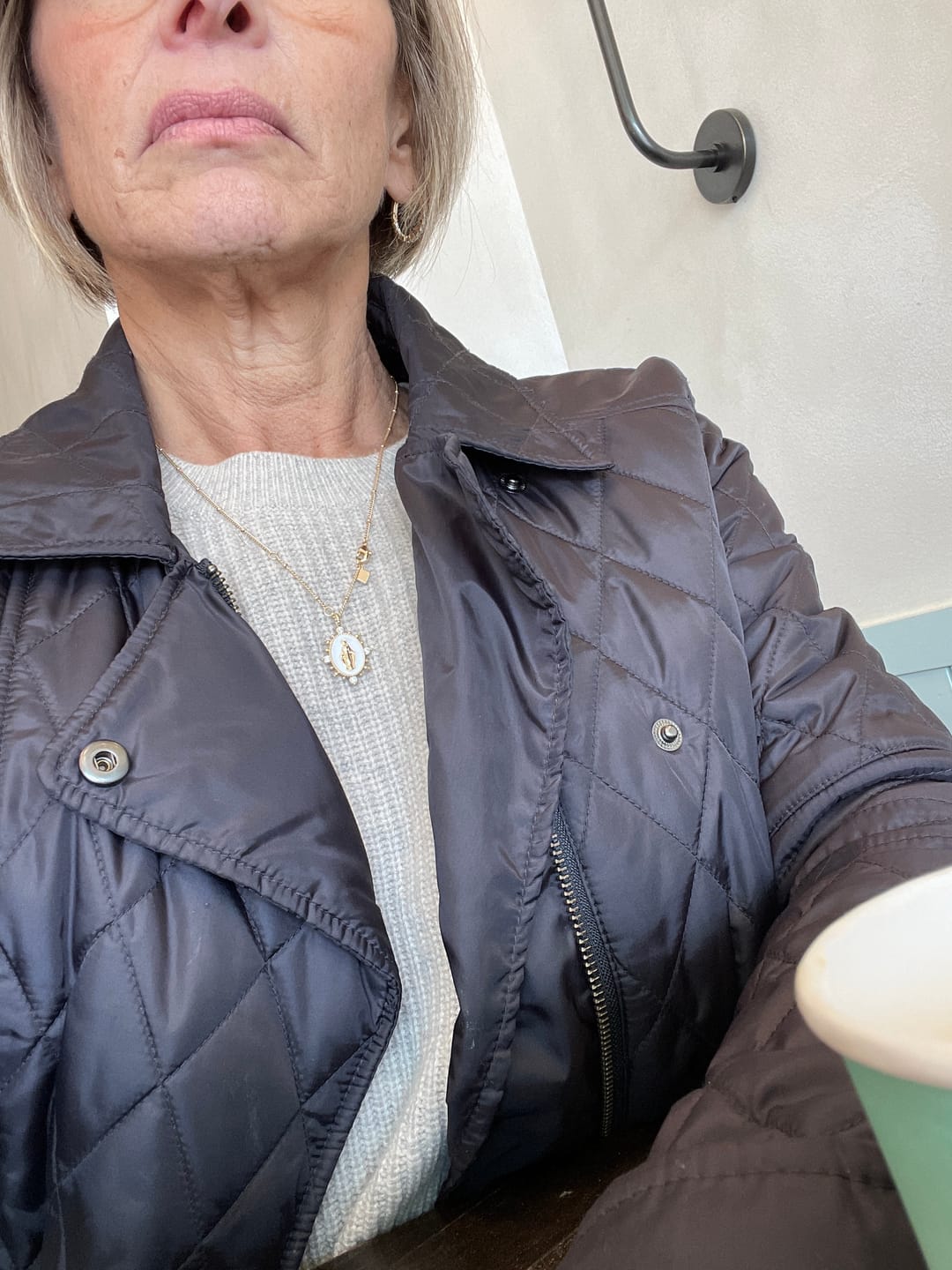 Customer photo review of Lady Lourdes Pendant in White