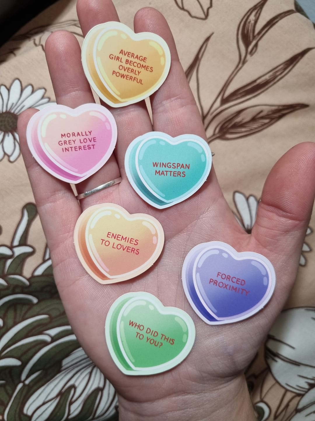 Customer photo review of Overpowered Protagonist Candy Heart Sticker