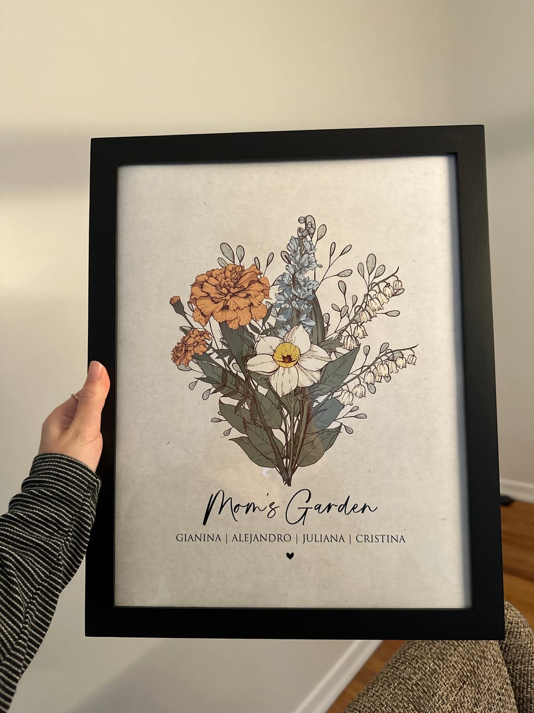 Customer photo review of Mom's Garden Birth Flower Print - Digital / Canvas