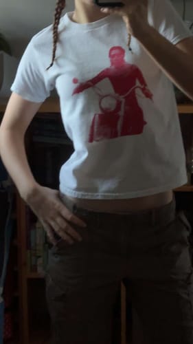 Customer photo review of 'Hop On' baby tee