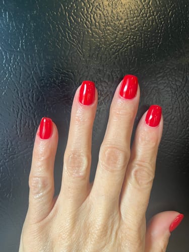 Customer photo review of G246 Festival Red Crème Gel Polish