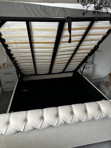 Customer photo review of Colorado Soft Cream Naple Chesterfield Sleigh Scroll Bed Frame