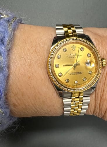 Customer photo review of DATEJUST 31MM GOLD STEEL DIAMOND BEZEL YELLOW DIAL