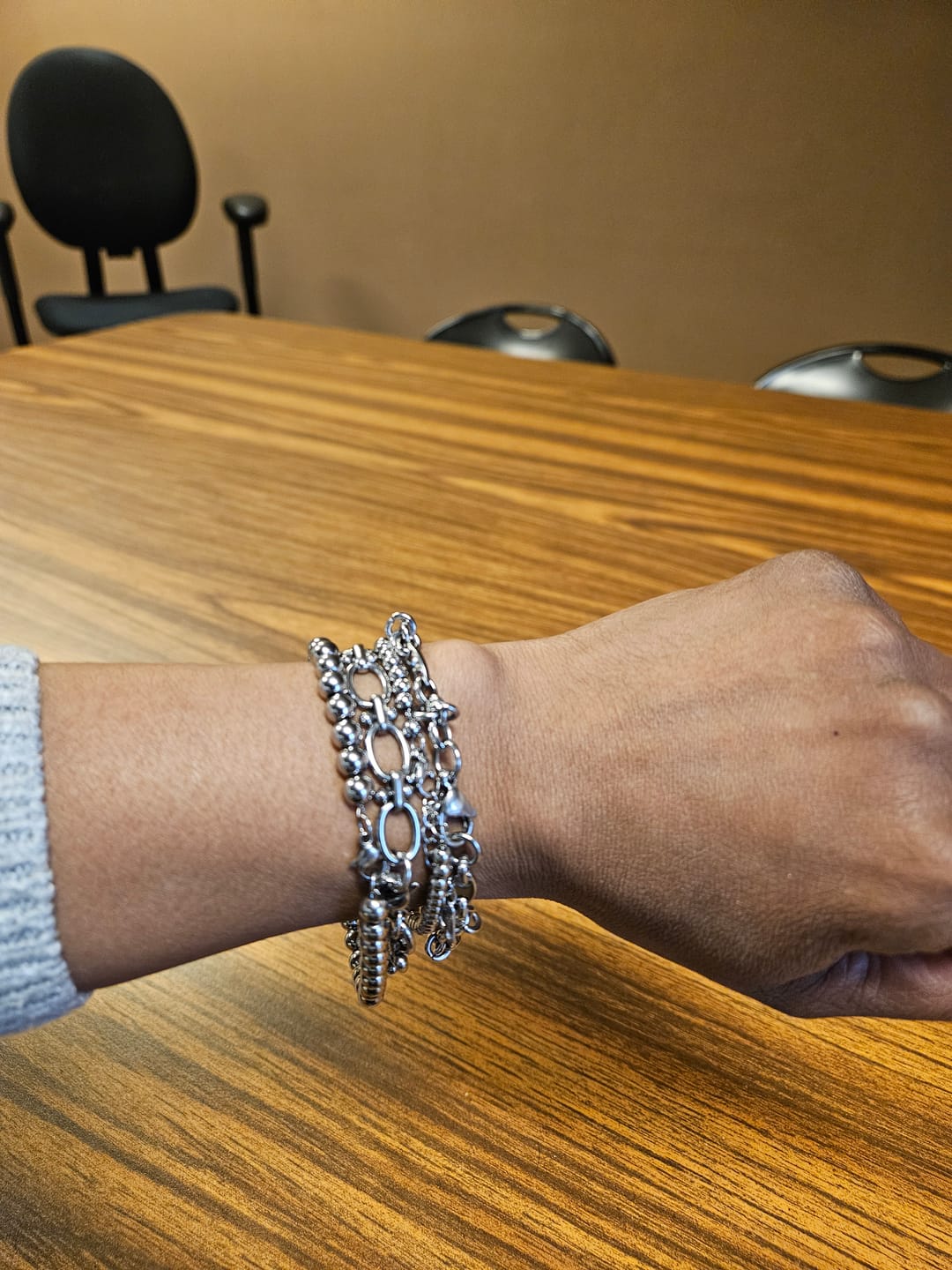 Customer photo review of Chrisette Stainless Steel Bracelet Stack