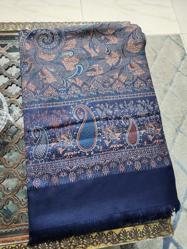 Customer photo review of Pashtush Mens Fine Soft Ethnic Stole Navy Blue