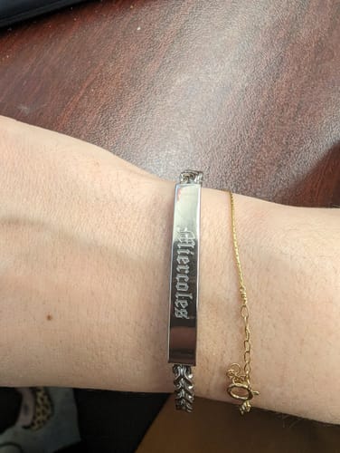 Customer photo review of 4mm Franco Link ID Bracelet