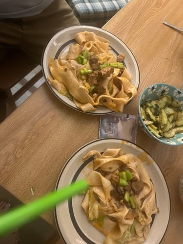 Customer photo review of [N3] Mt. Qi Pork Hand-Ripped Noodles Meal Kit (4 Servings)