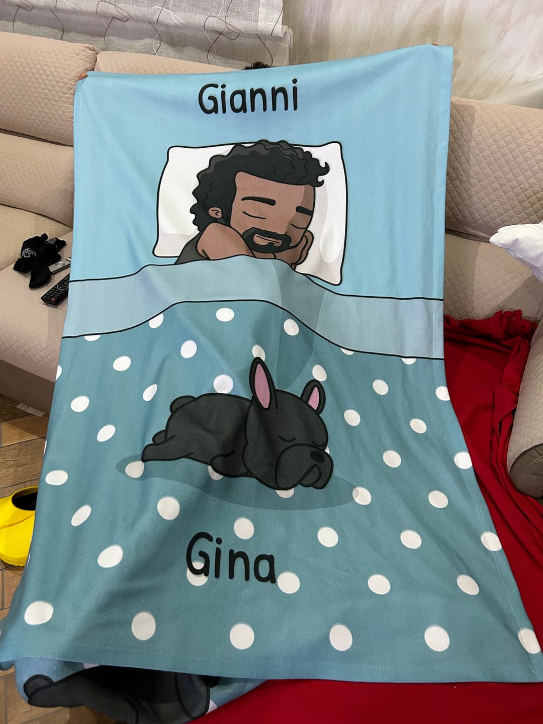 Customer photo review of Tempo di coccole con gli animali domestici (Singolo) - Plaid personalizzato
