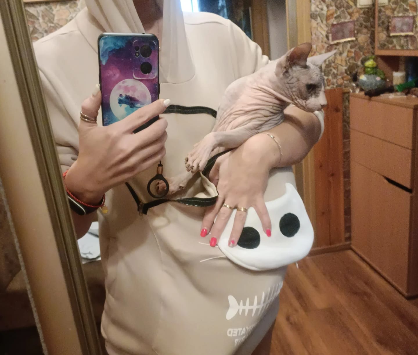 Customer photo review of Pawsome Cat Pocket Hoodie