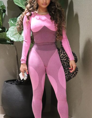 Customer photo review of Seamless Workout Top Majestic Rash Pink