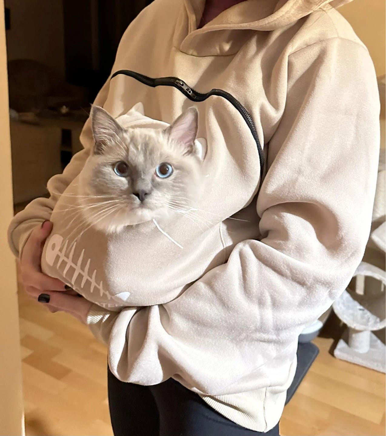 Customer photo review of Pawsome Cat Pocket Hoodie